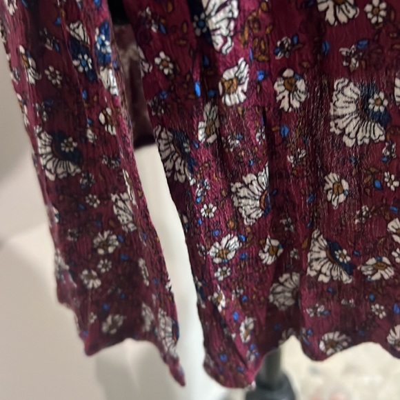 H.I.P tunic blouse marrón with beautiful lace up long sleeve open front size S - Picture 7 of 12